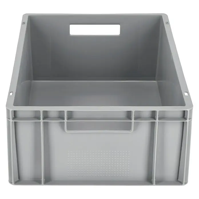 BAUHAUS Eurobox - 40 l, L x B x H: 60 x 40 x 20 cm, Grau - Graue Kunststoffbox mit Griffen und verstärkten Seitenwänden zur Lagerung und zum Transport von Gütern.