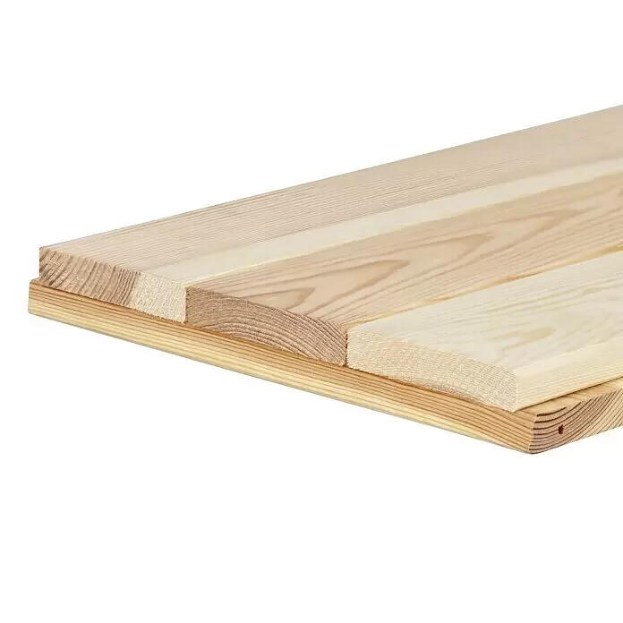 Regalux Regalsystem Heavy Regalboden - L x B: 80 x 28,2 cm, Holz - Helle Holzbretter, gestapelt, mit sichtbarer Maserung und ineinandergreifenden Kantenprofilen.