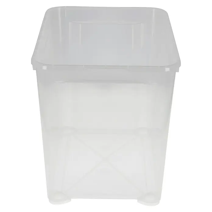 Regalux Aufbewahrungsbox Clear-Box - L x B x H: 38,4 x 54,8 x 42 cm, 70 l, Transparent - Abbildung einer transparenten Aufbewahrungsbox aus Kunststoff mit rechteckiger Form und leicht geneigten Seiten für eine optimale Raumnutzung.