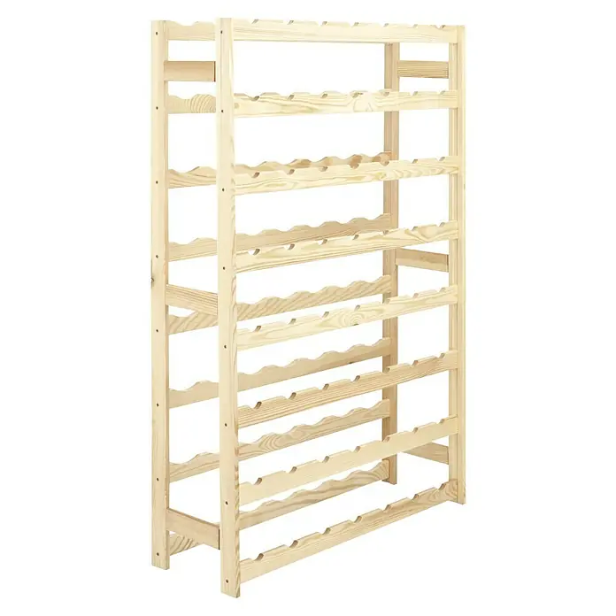 Regalux Regalsystem Heavy Flaschenregal - Anzahl Flaschen: 56 Stk. - Weinregal aus Kiefernholz für 72 Flaschen. Das Regal bietet eine stilvolle und praktische Lösung zur Aufbewahrung Ihrer Weinsammlung.
