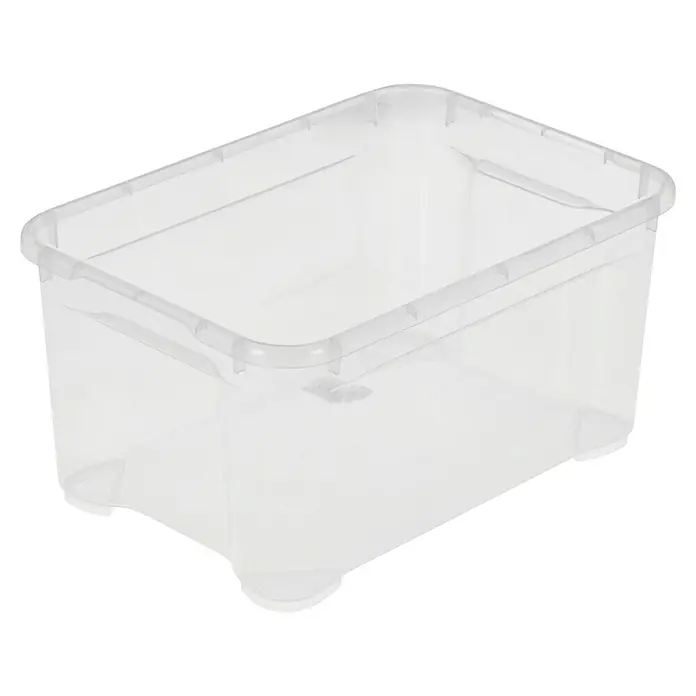 Regalux Aufbewahrungsbox Clear-Box - L x B x H: 37,6 x 26 x 18,9 cm, 13,5 l, Transparent - Transparente Aufbewahrungsbox aus Kunststoff mit abgerundeten Ecken und Füßen für praktische Lagerung und Ordnung im Haushalt.