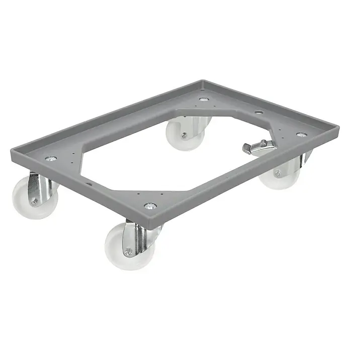 BAUHAUS Transportroller für Euroboxen - L x B x H: 62 cm x 42 cm x 16 mm, Traglast: 250 kg, Kunststoff - Grauer Möbelroller mit vier Rollen, ideal für den Transport von Möbeln und schweren Gegenständen. Robuste Bauweise für hohe Belastbarkeit.