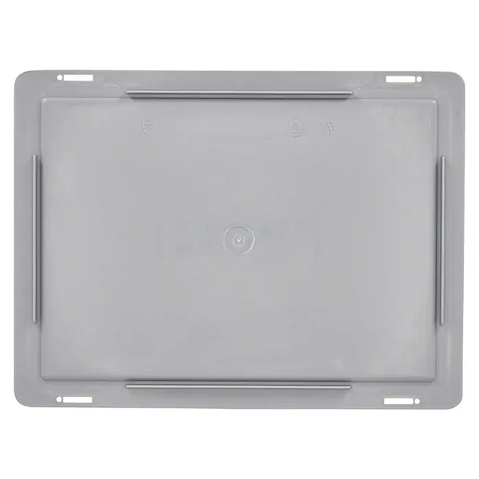 BAUHAUS Deckel für Eurobehälter - 40 x 30 cm, Grau - Graue Kunststoffbox mit glatter Oberfläche und verstärkten Kanten, ideal für Lagerung und Organisation.