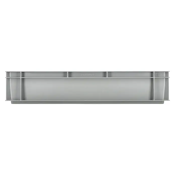 BAUHAUS Eurobox - L x B x H: 60 x 40 x 12 cm, 20 l, Grau - Graue Kunststoffbox zur Aufbewahrung von Gegenständen, mit verstärkten Kanten und Trennwänden für zusätzliche Stabilität und Organisation.