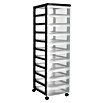 Rollcontainer (L x B x H: 38 x 30 x 105,5 cm, 10 Schubladen, Kunststoff)