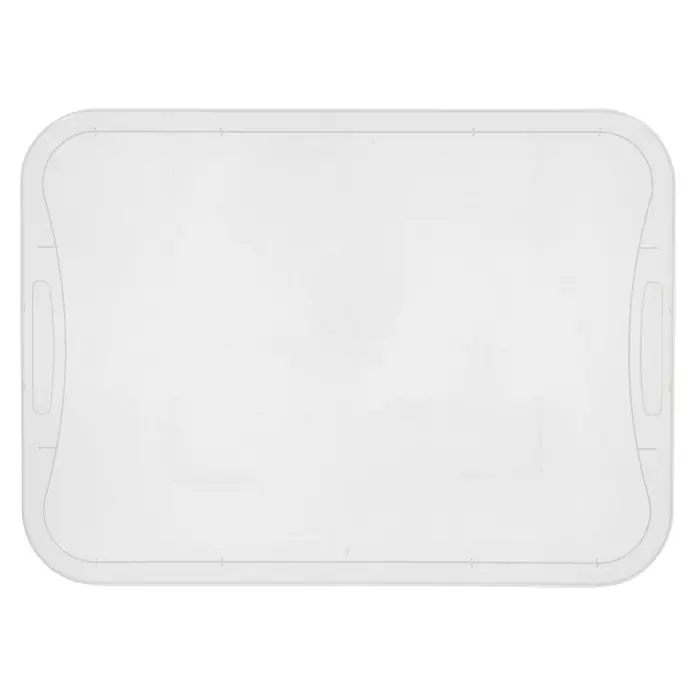 Regalux Clear Box-Deckel - L x B: 79 x 57,7 cm, Passend für: Regalux Clear Boxen XXM - XXL - Ein weißes, rechteckiges Serviertablett mit abgerundeten Ecken und Griffen an beiden Seiten, ideal für den täglichen Gebrauch.