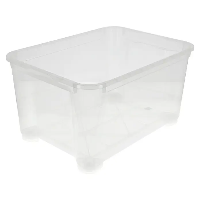 Regalux Aufbewahrungsbox Clear-Box - L x B x H: 79 x 57,7 x 44 cm, 145 l, Mit Rollen - Klarsichtbox mit stabilen Füßen und verstärktem Rand zur Aufbewahrung und Organisation diverser Gegenstände.
