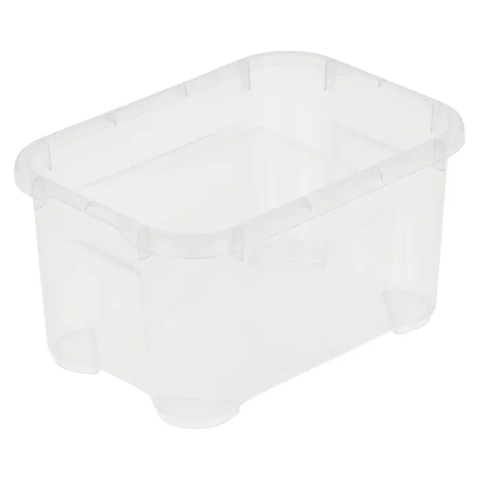Regalux Aufbewahrungsbox Clear-Box - L x B x H: 25,6 x 18,1 x 13,6 cm, 4 l, Transparent - Ein durchsichtiger Kunststoff-Aufbewahrungsbehälter mit abgerundeten Kanten und Füßen, ideal für die Organisation im Haushalt.