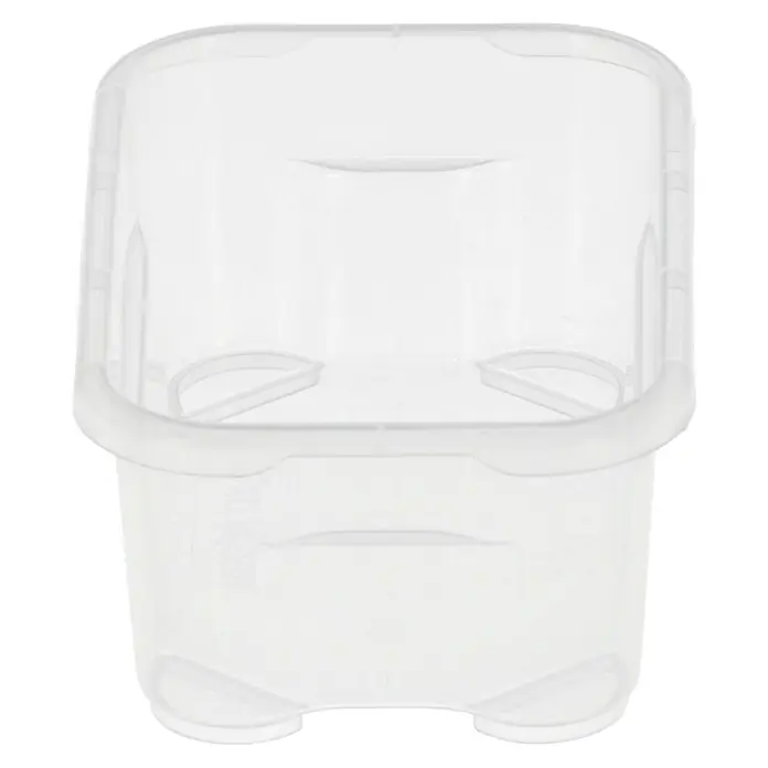 Regalux Aufbewahrungsbox Clear-Box - L x B x H: 17,5 x 11,5 x 7 cm, 1 l, Transparent - Durchsichtige, quadratische Kunststoffbox mit verstärkten Rändern und Füßen. Ideal für Aufbewahrung und Organisation im Haushalt.