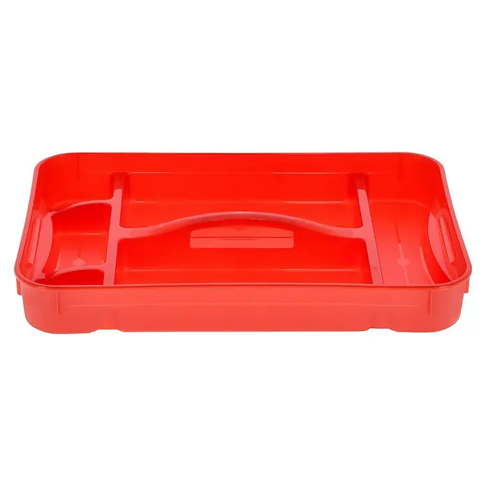 Regalux Clear Box Einsatz - Passend für: Regalux Clear Box M/XL, Anzahl Fächer: 6 Stk. - Roter Organizer zur Aufbewahrung von Gegenständen mit Fächern und Tragegriff, ideal für Büro oder Haushalt.