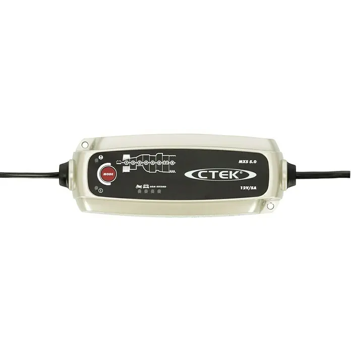 CTEK Automatik-Ladegerät MXS 5.0 EU - Ladestrom: 5 A, Kapazität: 1,2 Ah - 110 Ah - Ein CTEK MXS 5.0 Batterieladegerät zum Aufladen und Warten von 12-Volt-Batterien in Fahrzeugen. Das Gerät ist kompakt und einfach zu bedienen.