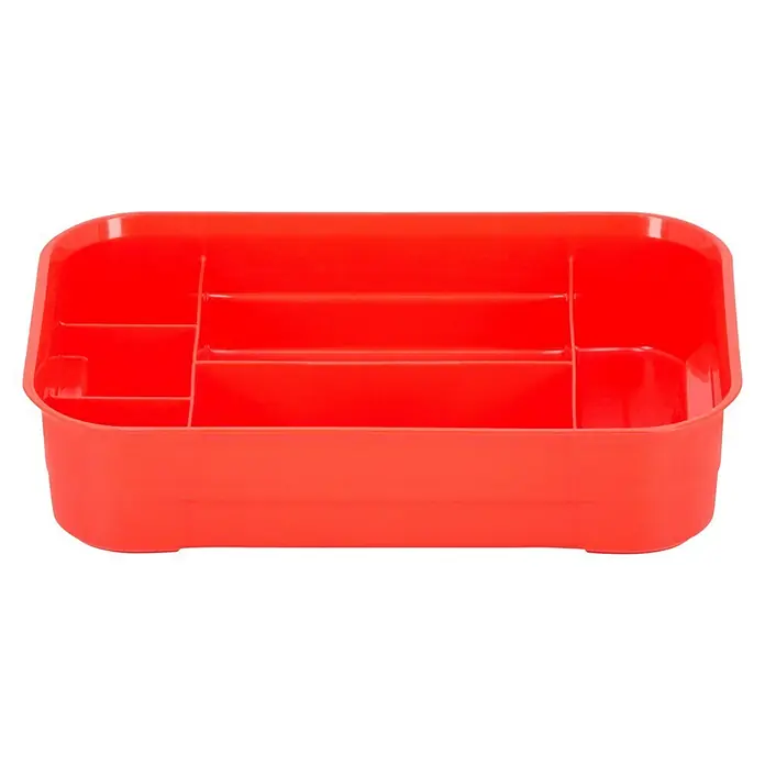 Regalux Clear Box Einsatz - Passend für: Regalux Clear Box XXS, Anzahl Fächer: 6 Stk. - Rote, rechteckige Aufbewahrungsbox mit mehreren Fächern, ideal für die Organisation von Gegenständen in Haushalt oder Büro.