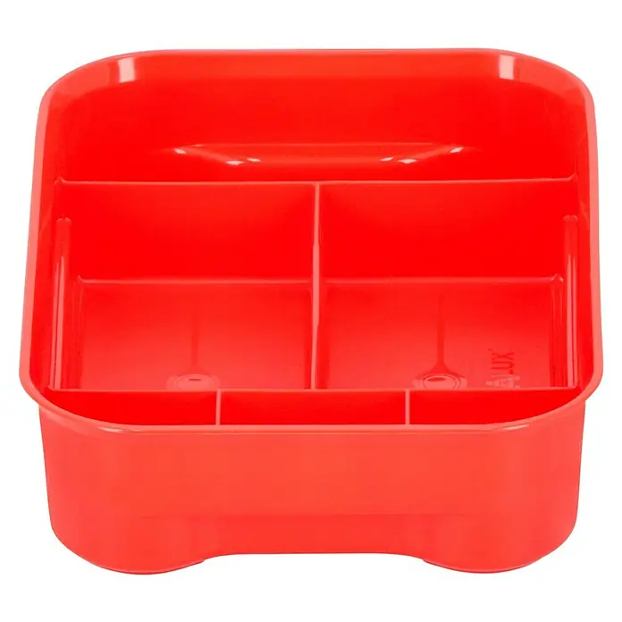 Regalux Clear Box Einsatz - Passend für: Regalux Clear Box XXS, Anzahl Fächer: 6 Stk. - Roter Utensilienhalter mit mehreren Fächern zur Aufbewahrung von Büroartikeln oder Küchenutensilien.