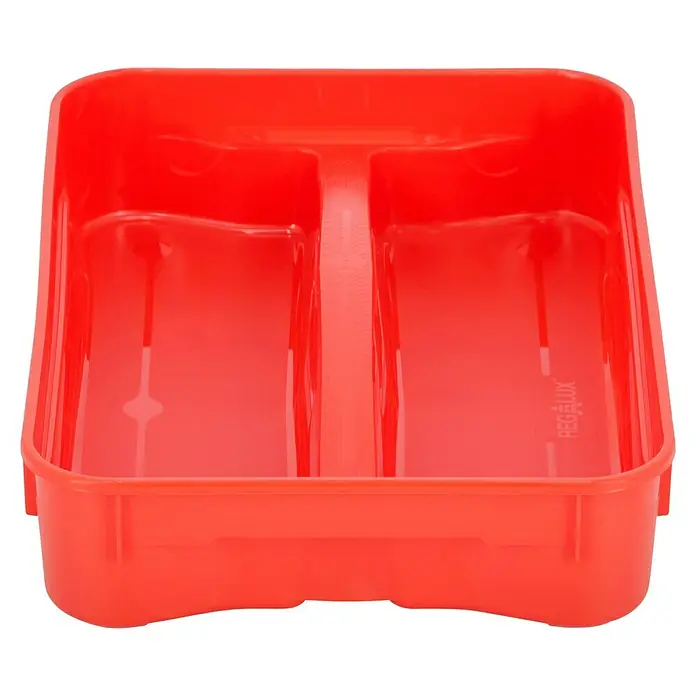 Regalux Clear Box Einsatz - Passend für: Regalux Clear Box XS/S, Anzahl Fächer: 2 Stk. - Rote Regalux-Kunststoffschale mit zwei Fächern, ideal für die Organisation von Gegenständen in Haushalt oder Büro. Robust und leicht zu reinigen.