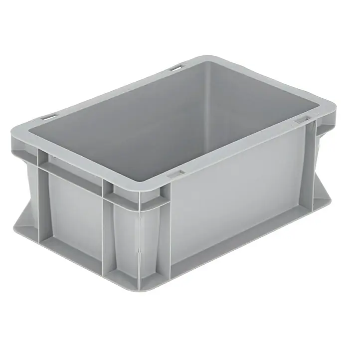 BAUHAUS Eurobox - L x B x H: 30 x 20 x 12 cm, 5,5 l, Grau - Graue Kunststoffbox für Lagerung und Transport. Die robuste Box ist ideal für Industrie, Handwerk und den privaten Gebrauch.