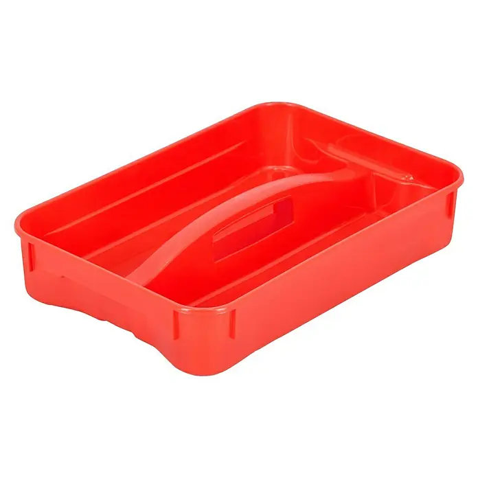 Regalux Clear Box Einsatz - Passend für: Regalux Clear Box XS/S, Anzahl Fächer: 2 Stk. - Rote Werkzeugkiste mit Griff. Ideal für die Aufbewahrung von Werkzeugen und Kleinteilen in der Werkstatt oder Garage. Robust und praktisch.