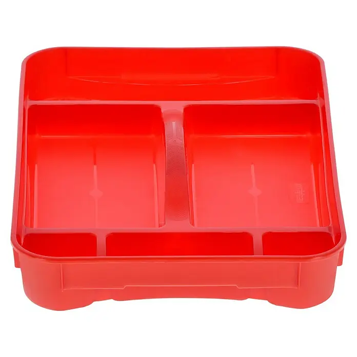 Regalux Clear Box Einsatz - Passend für: Regalux Clear Box M/XL, Anzahl Fächer: 6 Stk. - Roter Kunststoff-Besteckkasten mit Fächern für eine ordentliche Aufbewahrung von Küchenutensilien.