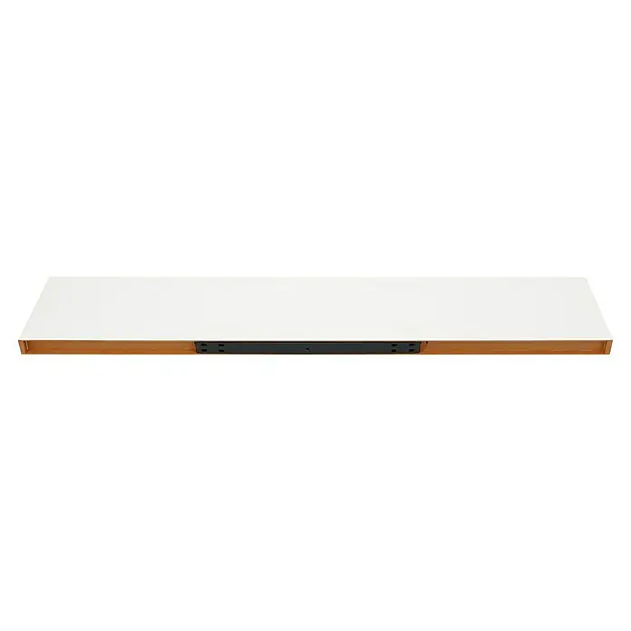 Regalux Estante flotante - L x An x Al: 23,5 x 118 x 3,8 cm, Blanco, Carga soportada: 12 kg - Esta foto muestra un frente de cajón blanco con un riel negro, ideal para proyectos de muebles.