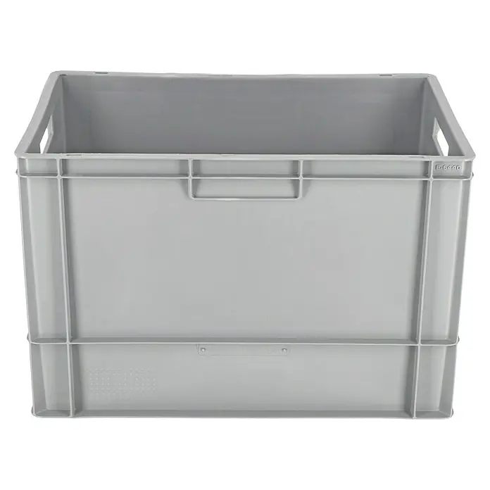BAUHAUS Eurobox - L x B x H: 60 x 40 x 40 cm, 76 l, Grau - Graue Kunststoffbox für Lagerung und Transport, stabil und vielseitig einsetzbar. Ideal für Industrie, Handel und Hobby.