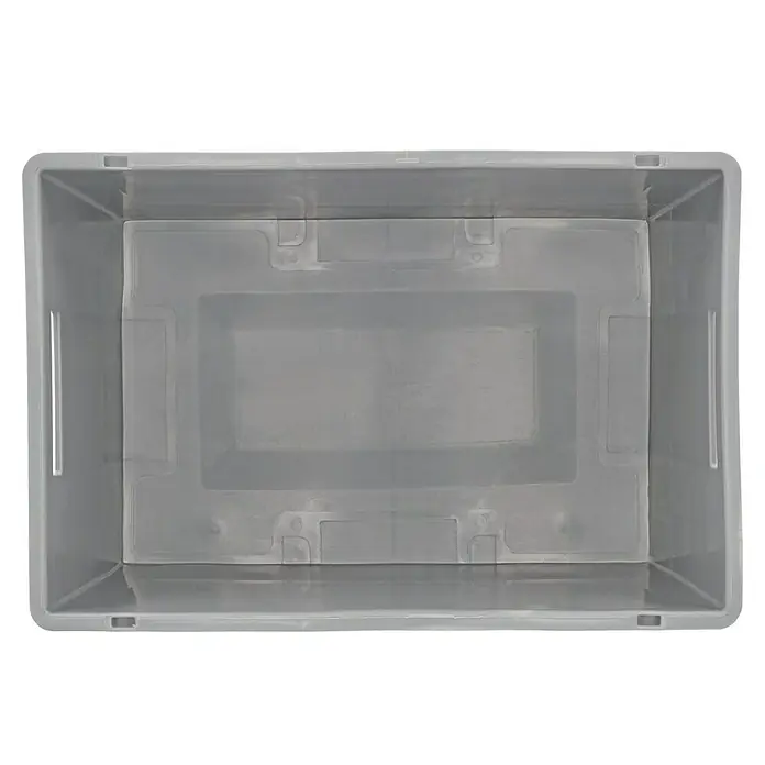 BAUHAUS Eurobox - L x B x H: 60 x 40 x 40 cm, 76 l, Grau - Graue Kunststoffbox mit verstärkten Wänden und Griffmulden für Lagerung und Transport verschiedener Gegenstände. Ideal für den professionellen Einsatz.
