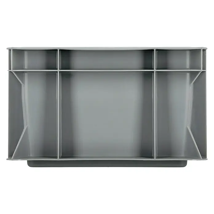 BAUHAUS Eurobox - L x B x H: 30 x 20 x 12 cm, 5,5 l, Grau - Ein grauer Organizer-Behälter mit mehreren Fächern. Ideal für Büro, Werkstatt oder Hobbyraum. Robuste und praktische Aufbewahrungslösung.
