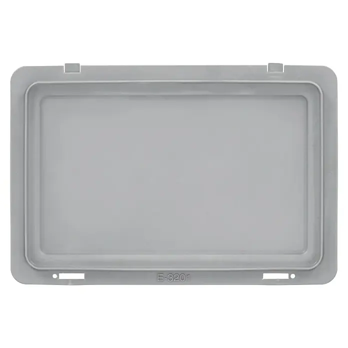 BAUHAUS Deckel für Eurobehälter - L x B: 30 x 20 cm - Graue Kunststoffwanne mit rechteckiger Form und erhabenem Rand, ideal für Lagerung und Organisation von Gegenständen.