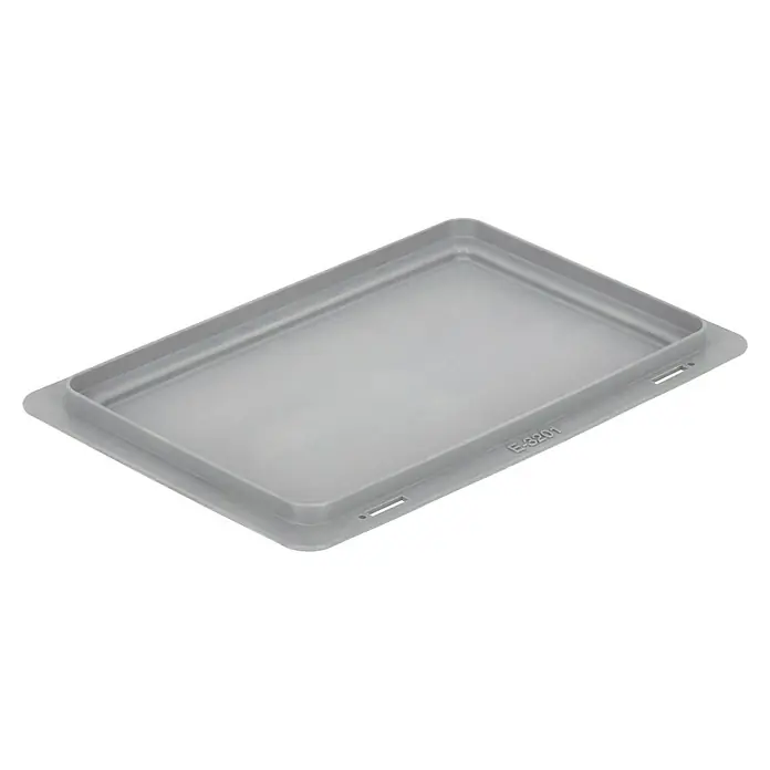 BAUHAUS Deckel für Eurobehälter - 30 x 20 cm, Grau - Die Abdeckung für Lebensmittelbehälter, Modell E-3201, präsentiert sich in schlichtem Grau und rechteckigem Design.