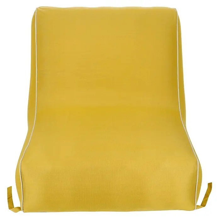Sitzsack Aufblasbar - 70 x 90 x 70 cm, Gelb, 100 % Polyester - Gelbes Sitzkissen mit weißen Akzenten. Das Kissen ist weich und bequem und bietet optimalen Sitzkomfort für Gartenmöbel.