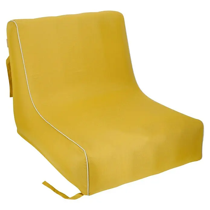 Sitzsack Aufblasbar - 70 x 90 x 70 cm, Gelb, 100 % Polyester - Gelber Bootsitz mit weißer Paspelierung, ideal für Komfort und Stil auf dem Wasser. Robustes Design für dauerhaften Einsatz.