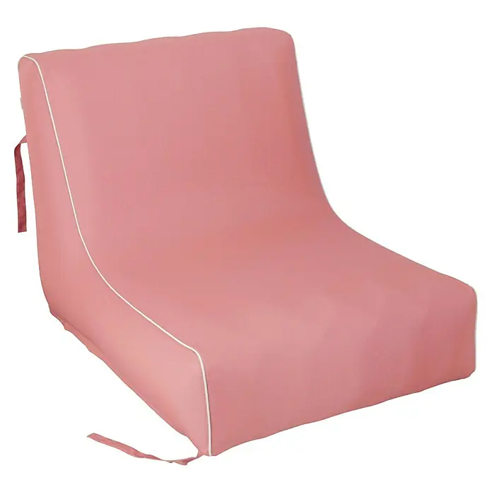 Sitzsack Aufblasbar - 70 x 90 x 70 cm, Pink, 100 % Polyester - Rosa Sitzkissen mit weißer Paspelierung, ideal für bequemes Sitzen.