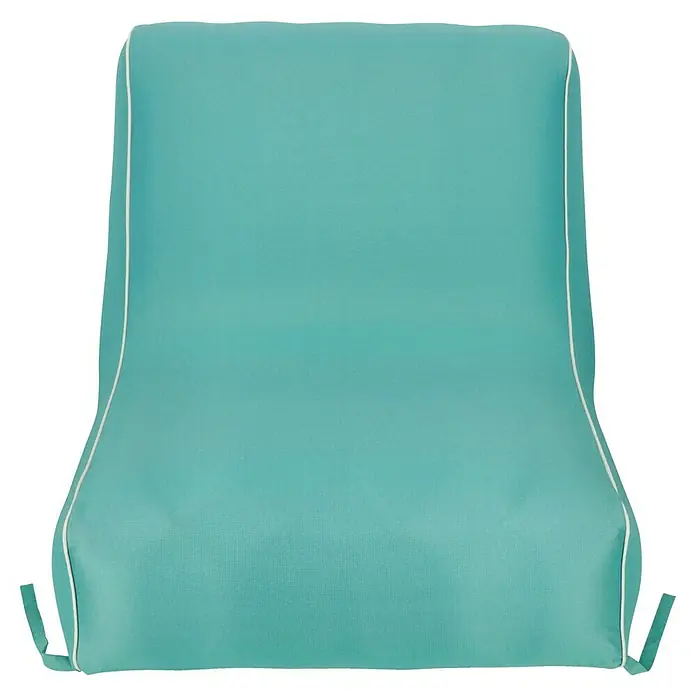 Sitzsack Aufblasbar - 70 x 90 x 70 cm, Türkis, 100 % Polyester - Helltürkises Stuhlkissen mit weißer Paspelierung für bequemen Sitzkomfort. Ideal für Gartenmöbel und Entspannung im Freien.