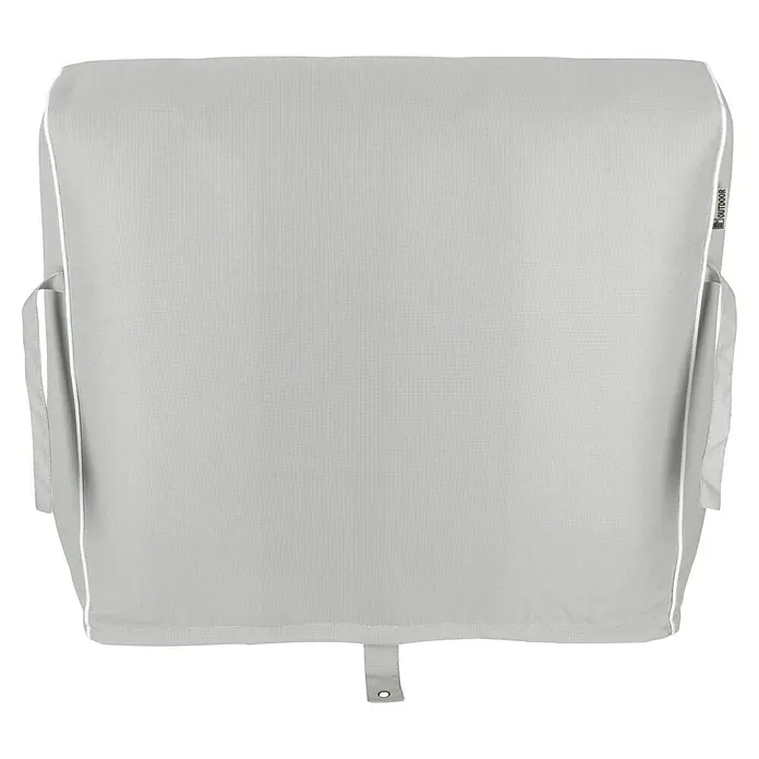 Sitzsack Aufblasbar - 70 x 90 x 70 cm, Hellgrau, 100 % Polyester - Graue Abdeckung für Gartenmöbel mit weißer Paspelierung und Befestigungslasche. Schützt vor Witterungseinflüssen und verlängert die Lebensdauer.