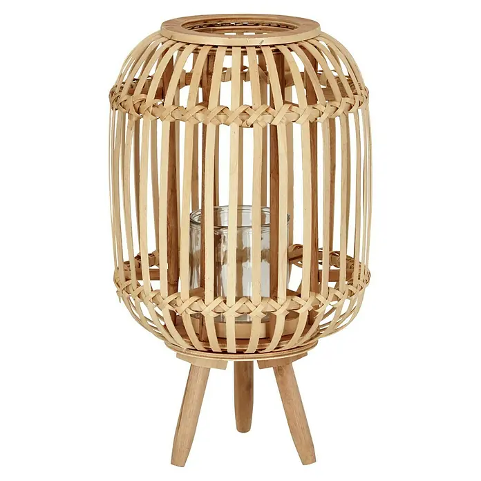 Windlicht Rattan - 25 x 25 x 40 cm, Natur online kaufen bei BAUHAUS
