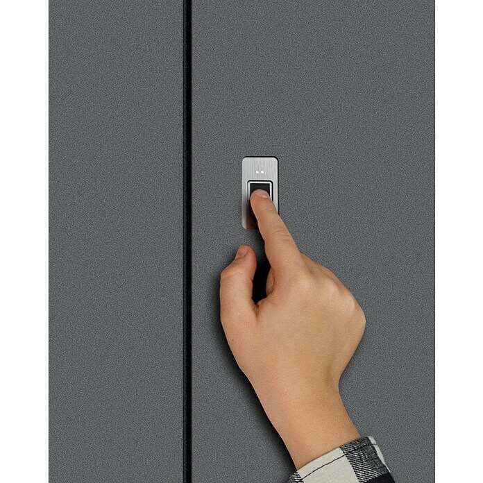 Portofino Aluminiumhaustür 906PF mit Fingerprint (110 x 210 cm, DIN Anschlag: Links, Anthrazitgrau)