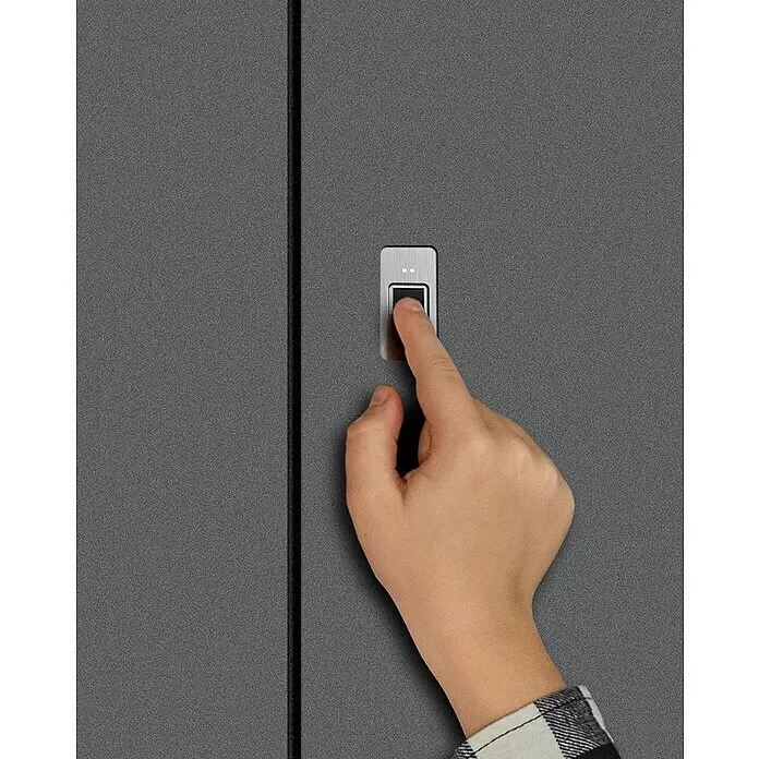 Portofino Haustür 704PF mit Fingerprint - 110 x 210 cm, DIN Anschlag: Rechts, Verkehrsweiß matt - Anwendungsbeispiel