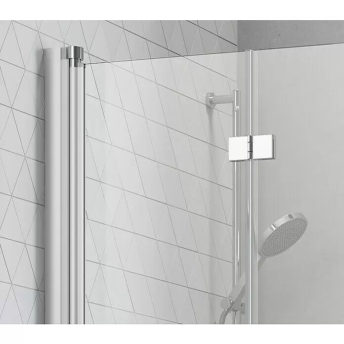 Camargue Vario Eckdusche S53+S54 - L x B x H: 90 x 100 x 195 cm, Beschichtet, Silber, Glasstärke: 6 mm - Detailaufnahme