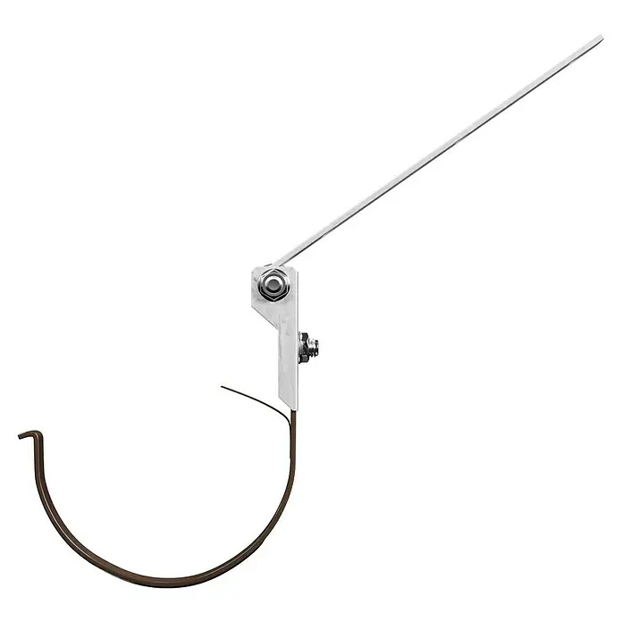 Marley Rinneneisen mit Drehgelenk - Nennweite: 100 mm, Stahl, Braun - Eine Dachrinnenhalterung aus Metall mit verstellbarem Arm, geeignet für die Montage von Dachrinnen. Robust und langlebig.