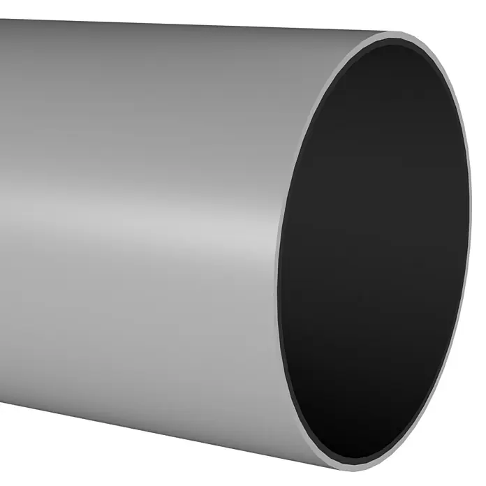 Marley Fallrohr - Nennweite: 105 mm, Länge: 250 cm, Kunststoff, Grau - Abbildung eines grauen Rohres mit einem dunklen Inneren, das einen sauberen und industriellen Look bietet. Ideal für Bauprojekte oder Visualisierungen.