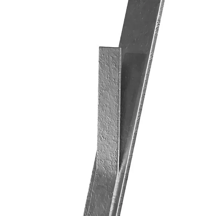 Marley Rinneneisen - Nennweite: 100 mm, Stahl, Natur - Texturiertes graues Metallstrukturprofil, schräg.