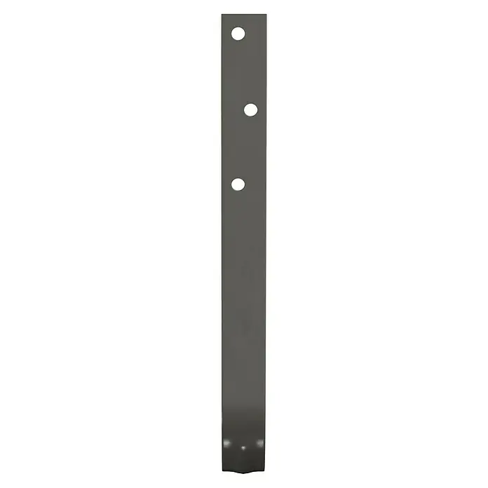 Marley Rinneneisen - Nennweite: 100 mm, Stahl, Grau - Schlanke, anthrazitfarbene Metallschiene mit drei runden Aussparungen. Ideal für Regalsysteme oder als Halterungselement.