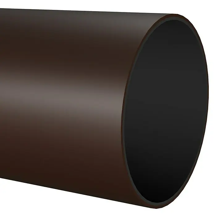 Marley Fallrohr - Nennweite: 105 mm, Länge: 250 cm, Kunststoff, Braun - Darstellung eines braunen Rohres mit schwarzer Innenseite, ideal für industrielle Anwendungen und Bauprojekte.
