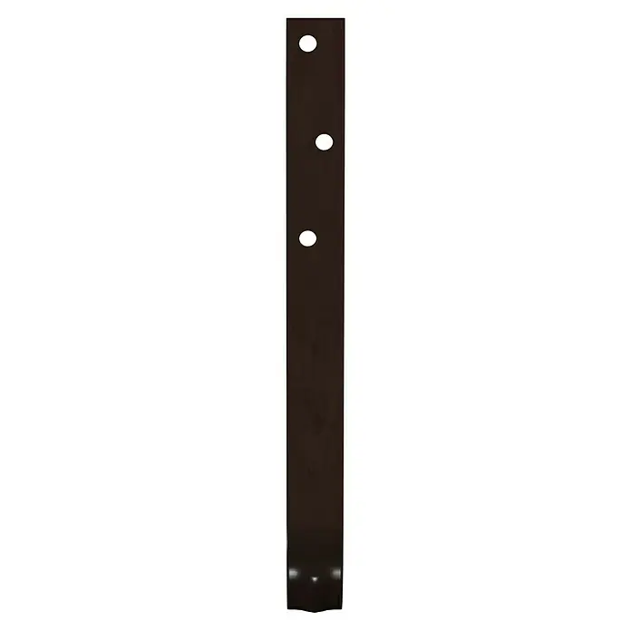 Marley Rinneneisen - Nennweite: 125 mm, Stahl, Braun - Elegante braune Konsole mit drei runden Ausschnitten, die ein modernes und minimalistisches Design bietet. Ideal für stilvolle Einrichtungen.