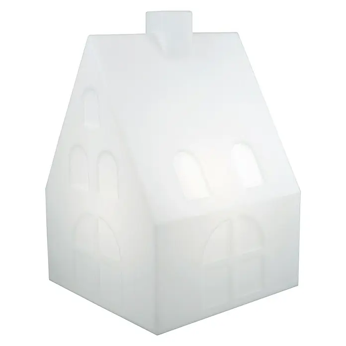 8 Seasons Design Shining Dekoleuchte House - 9 W, Weiß, L x B x H: 39 x 39 x 57 cm - Weißes Hausförmiges Nachtlicht, das ein warmes, diffuses Leuchten ausstrahlt, ideal als dekorative Lampe für Kinderzimmer.