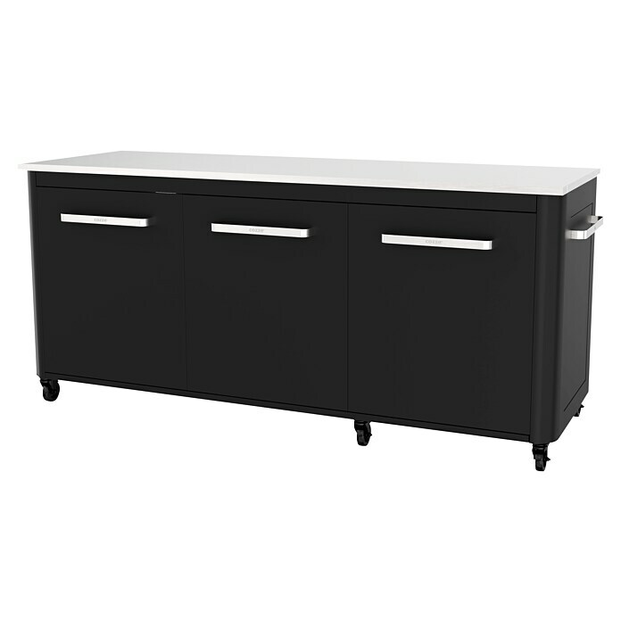 Cozze Grillküchen-Sideboard (B x T x H: 180 x 60 x 90 cm, Schwarz/Silber) | BAUHAUS