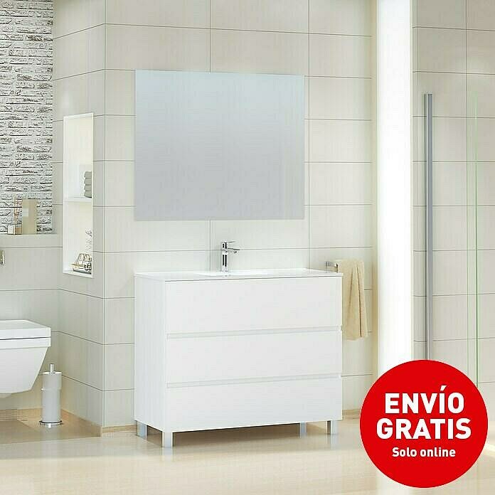 Mueble de lavabo Patri (46 x 100 x 83 cm, Blanco)