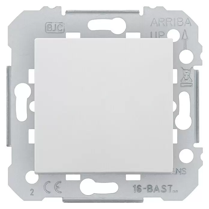 Siemens DELTA Viva Wechselschalter SIE039628 - Polar Weiß, Glänzend, Unterputzmontage, 10 A - Weißer Schaltereinsatz mit Metall-Montagerahmen, inklusive Installationsmarkierungen und Branding.