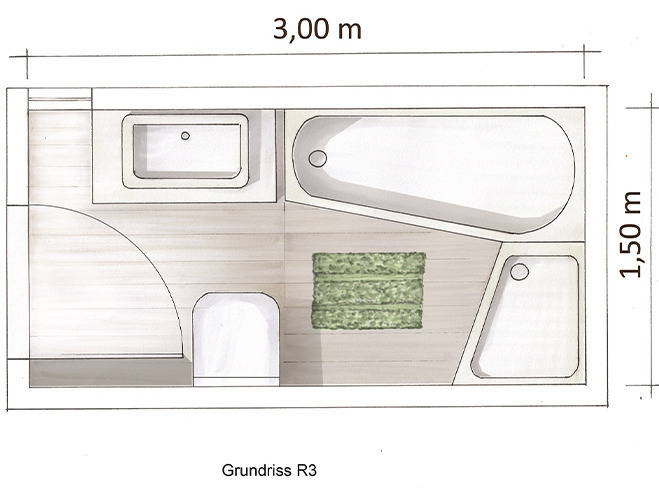 Grundriss Camargue Vario Joy Ambiente Bad