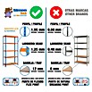 Simonrack Maderclick Estantería para cargas pesadas Superplus 5/500 (L x An x Al: 50 x 110 x 200 cm, Capacidad de carga: 150 kg/balda, Número de baldas: 5 ud., Azul/Naranja)