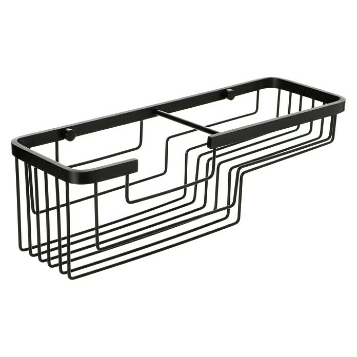 Tatay Aluminium Cesta de baño rectangular (12 x 37 x 11,5 cm, Negro)