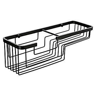 Tatay Aluminium Cesta de baño rectangular (12 x 37 x 11,5 cm, Negro)